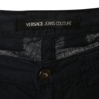 Gianni Versace Pantaloni di lino in blu scuro