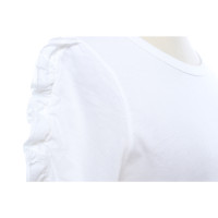 See By Chloé Weißes T-Shirt mit Rüschenärmeln