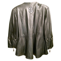 Philipp Plein Leather jacket with decorative buttons