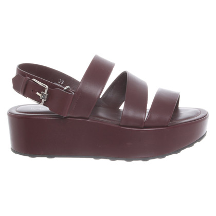 Tod's Sandals Leather in Bordeaux