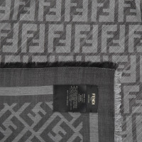 Fendi Label print in grey scarf