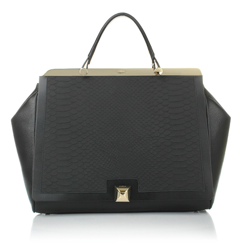 Furla Leather handbag with gold details