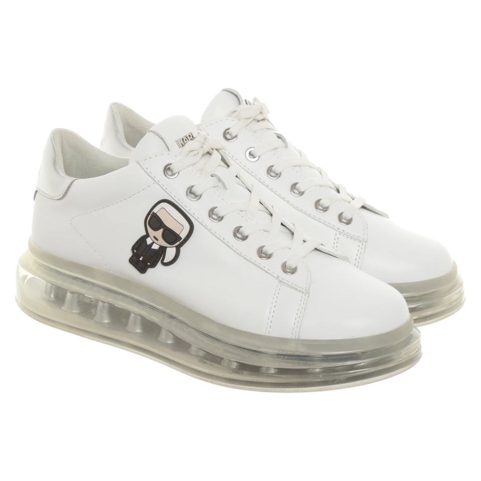Karl Lagerfeld Chaussures de sport en Cuir en Blanc