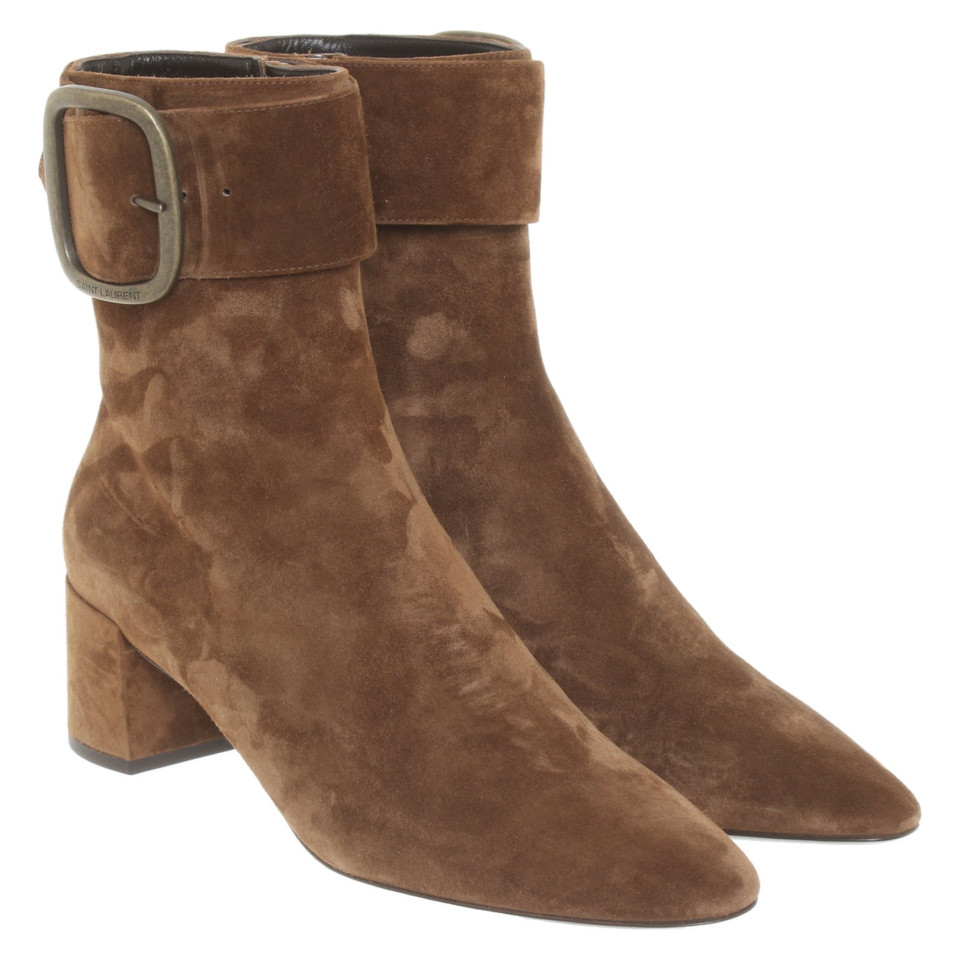 Saint Laurent Ankle boots Suede in Brown