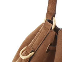 Michael Kors "Greenwich MD secchio Bag camoscio scuro caramello"