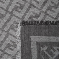 Fendi Label print in grey scarf
