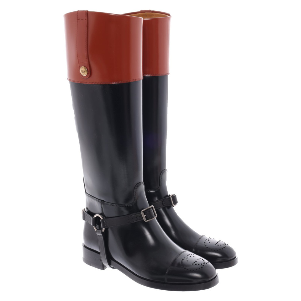 Gucci Bottes en Cuir en Noir