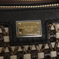 Dolce & Gabbana Handtasche mit Ledergeflecht