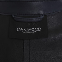 Oakwood Manteau de cuir bleu foncé