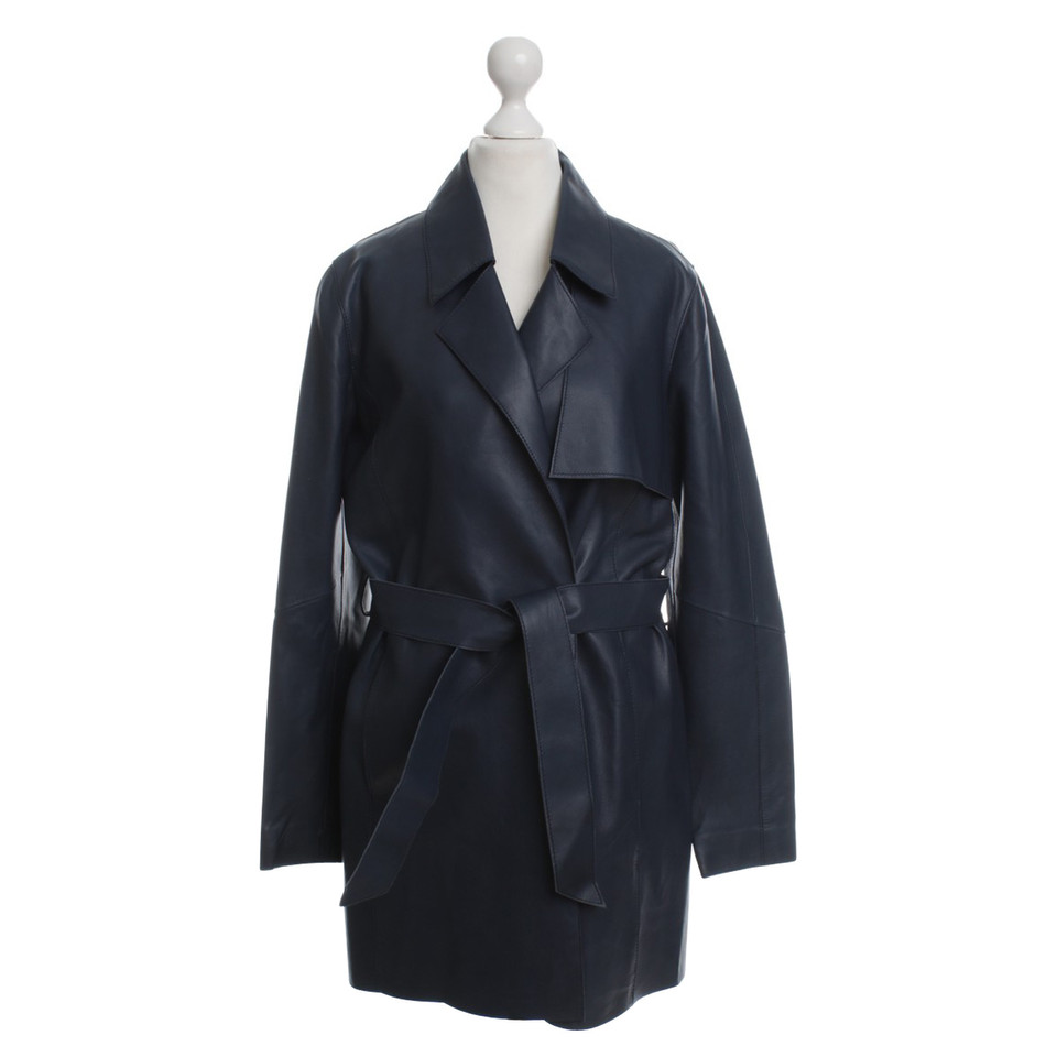 Oakwood Leather coat in dark blue
