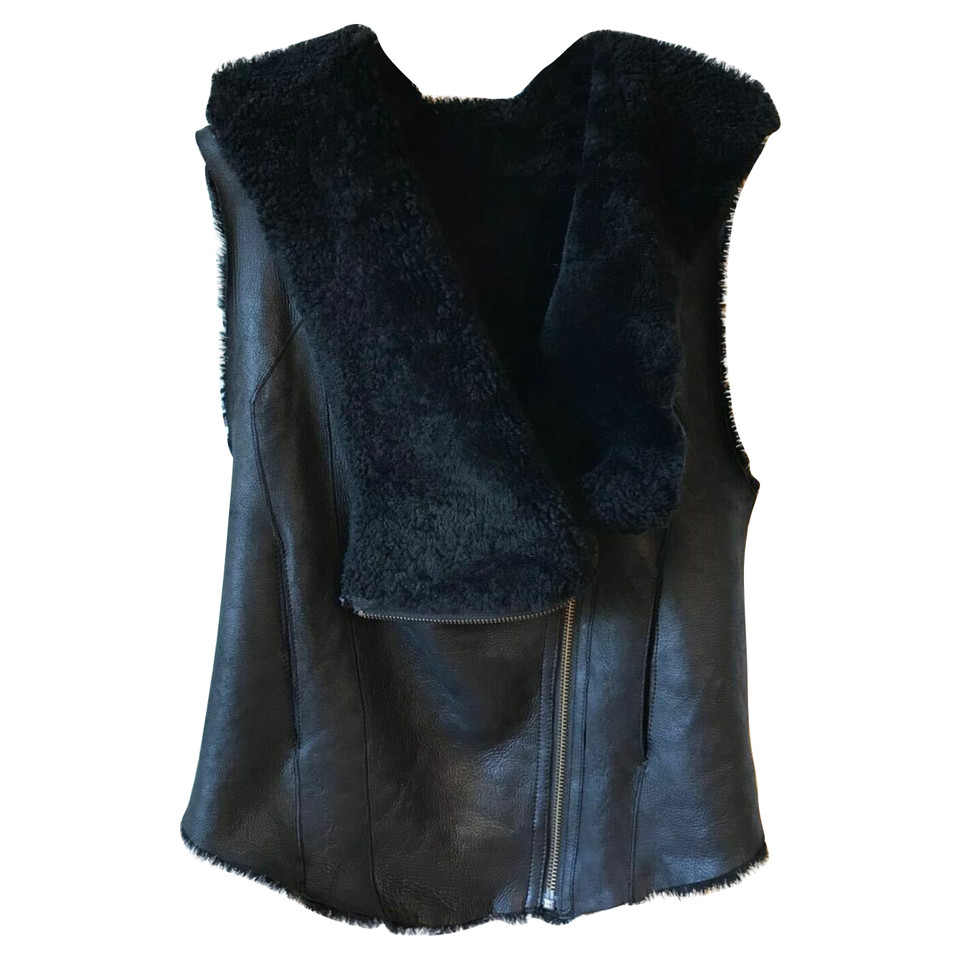 Helmut Lang Giacca/Cappotto in Pelle in Nero