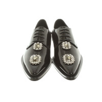 Dolce & Gabbana Schnürschuhe aus Lackleder in Schwarz