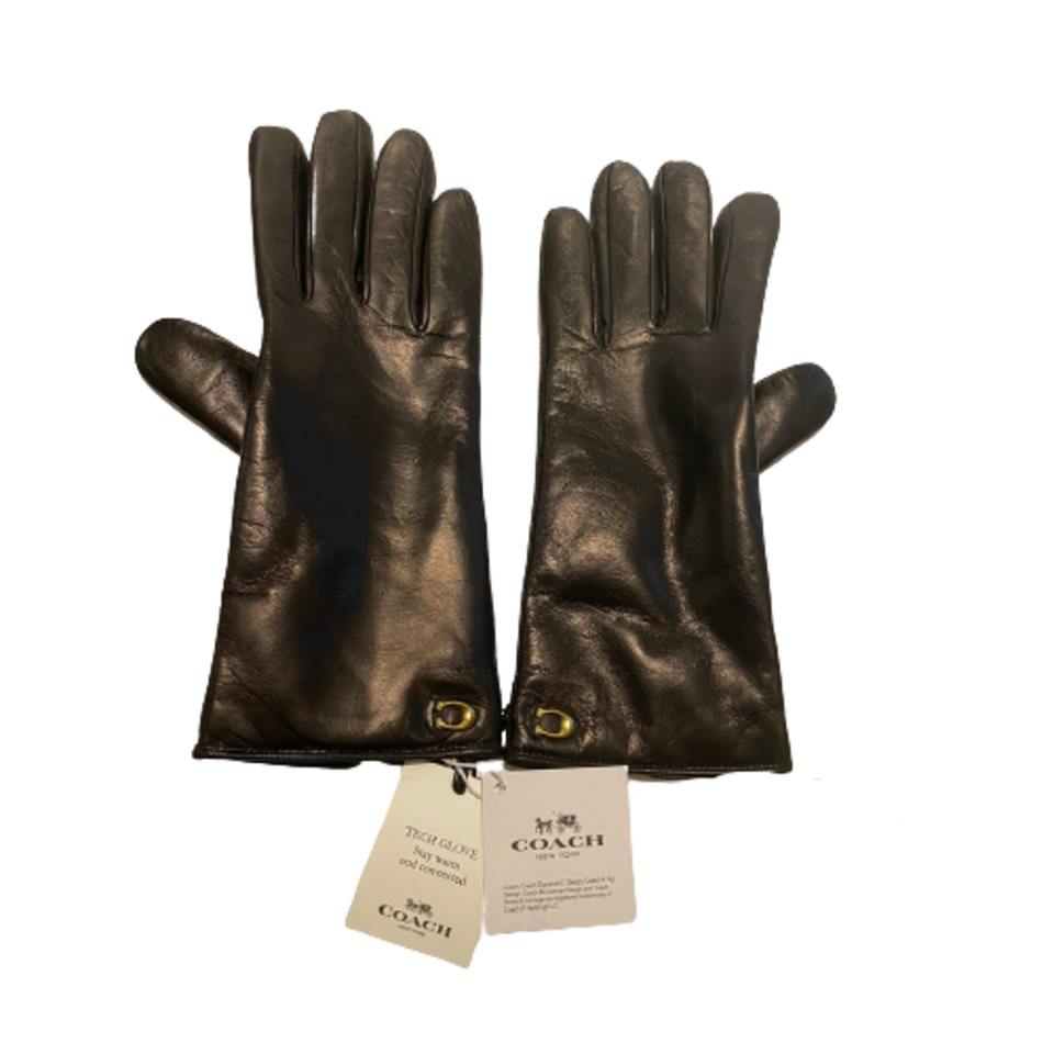 Coach Gloves Leather in Black