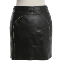 Costume National Leather-skirt in black