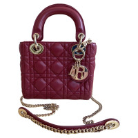 Christian Dior Lady Dior Mini Leather in Fuchsia