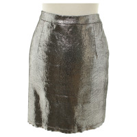 Alice + Olivia Leather skirt with Leopard print