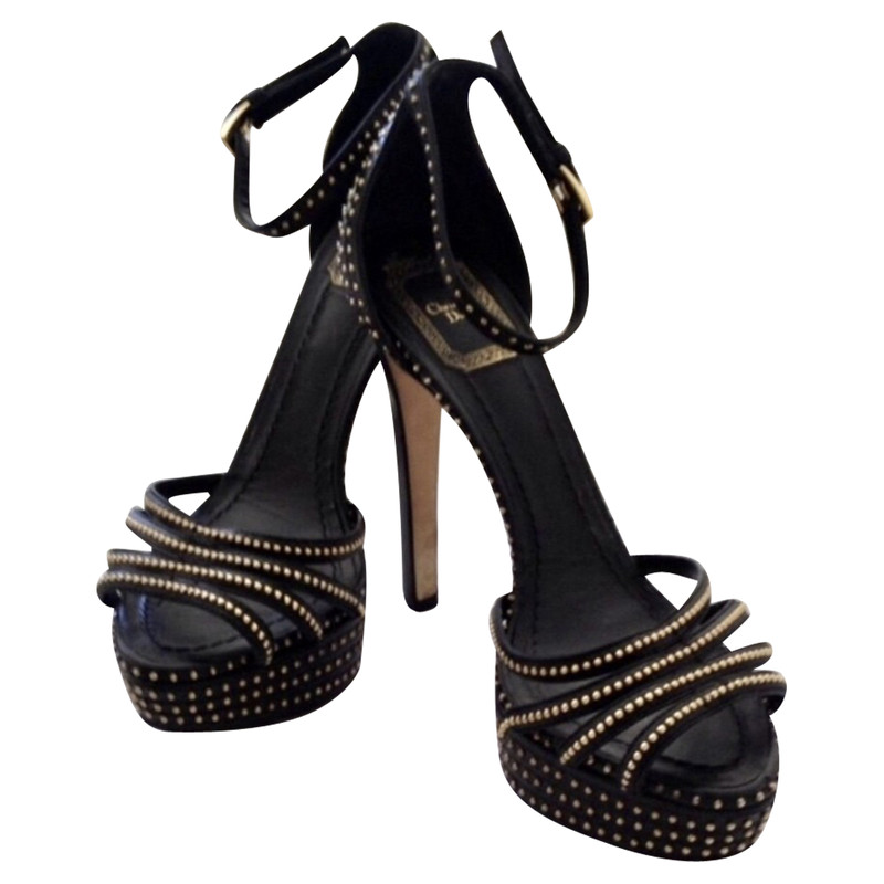 black and gold dior sandals
