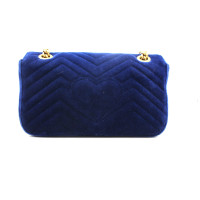 Gucci GG Marmont Velvet Shoulder Bag en Bleu