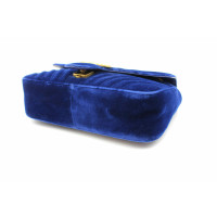 Gucci GG Marmont Velvet Shoulder Bag in Blau