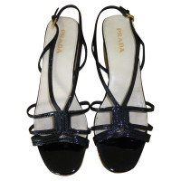 Prada Plateau wedges with black patent leather