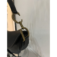 Christian Dior Saddle Bag Leer in Zwart