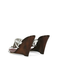 Giuseppe Zanotti Wedges aus Leder in Silbern