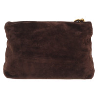 Moschino Clutch Bag Suede in Brown