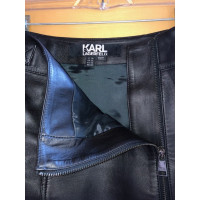 Karl Lagerfeld Rock aus Leder in Schwarz
