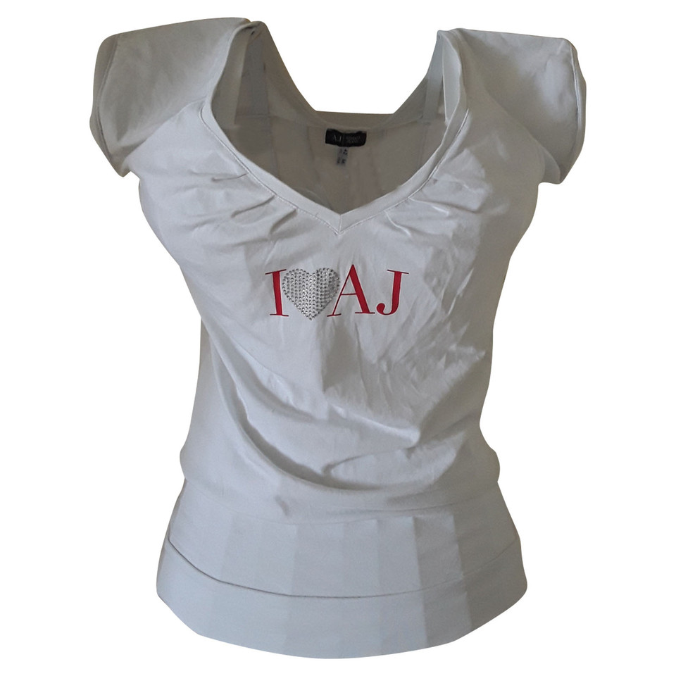 Armani Jeans Top en Coton en Blanc