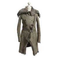Patrizia Pepe Coat with leather in grey