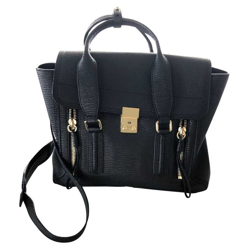 Phillip Lim Mittleres Pashli-Leder in Schwarz