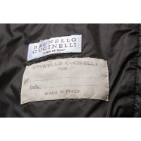 Brunello Cucinelli Jacke/Mantel aus Seide in Taupe