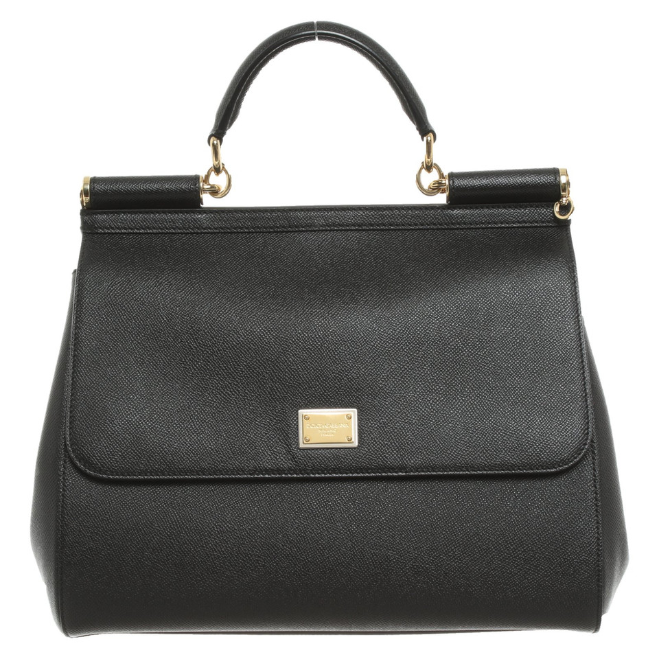 Dolce & Gabbana Handtasche aus Leder in Schwarz