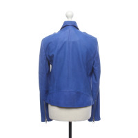 Set Jacke/Mantel aus Leder in Blau