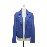 Set Jacke/Mantel aus Leder in Blau