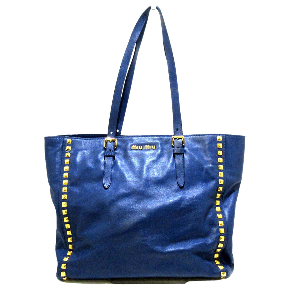 Miu Miu Tote bag Leather in Blue