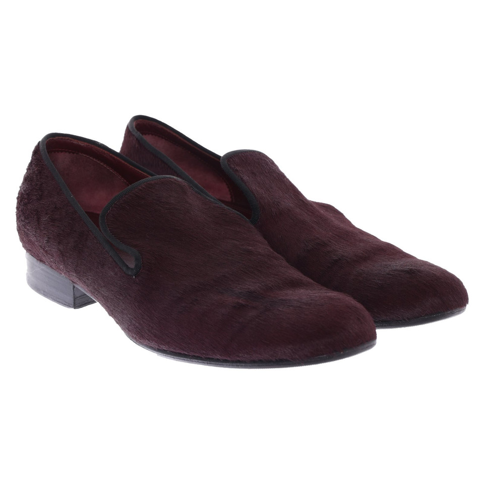 Céline Slipper/Ballerinas aus Leder in Bordeaux