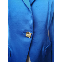 Gianni Versace Giacca/Cappotto in Viscosa in Blu