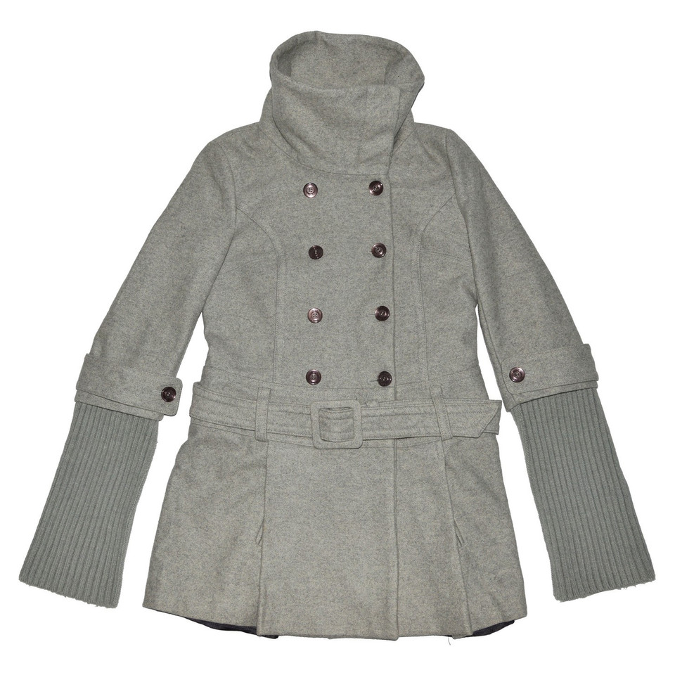 Pinko Grey Double Breasted Coat with Belt