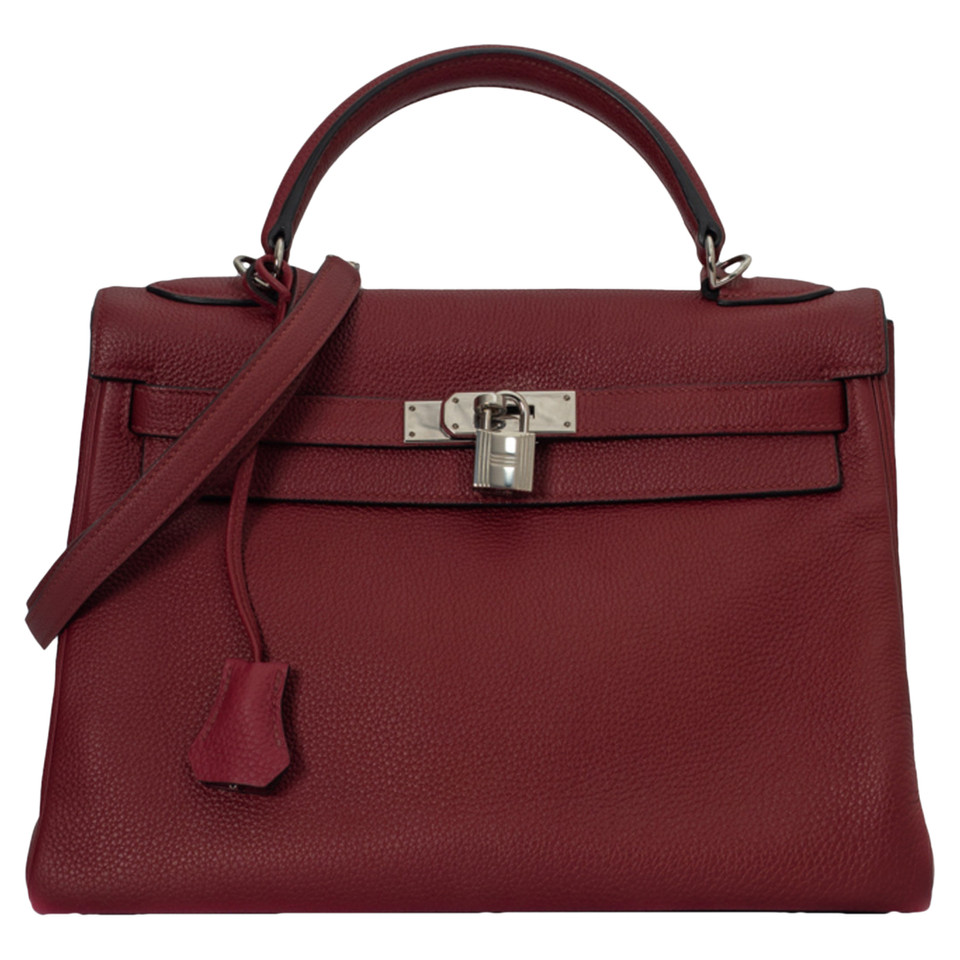 Hermès Kelly Bag 32 en Cuir en Bordeaux