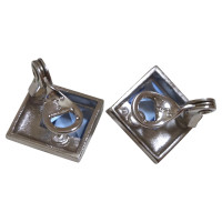 Yves Saint Laurent Silver colored ear clips with stone