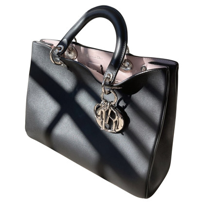 Dior Lady Dior Large Shopping Tote Leer in Zwart