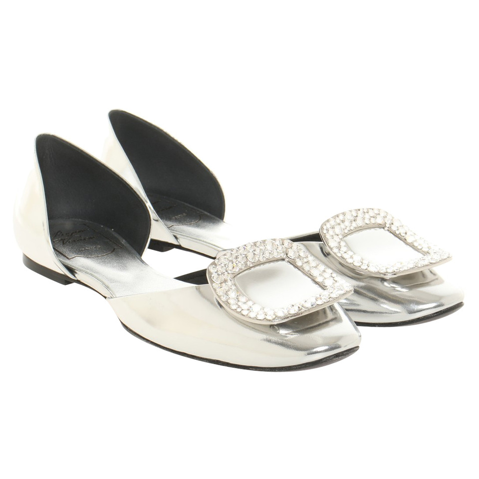 Roger Vivier Slippers/Ballerinas Patent leather in Silvery