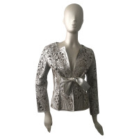 Valentino Garavani Jacke/Mantel aus Leder in Silbern