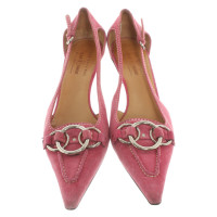 Car Shoe Pumps/Peeptoes aus Leder in Rosa / Pink
