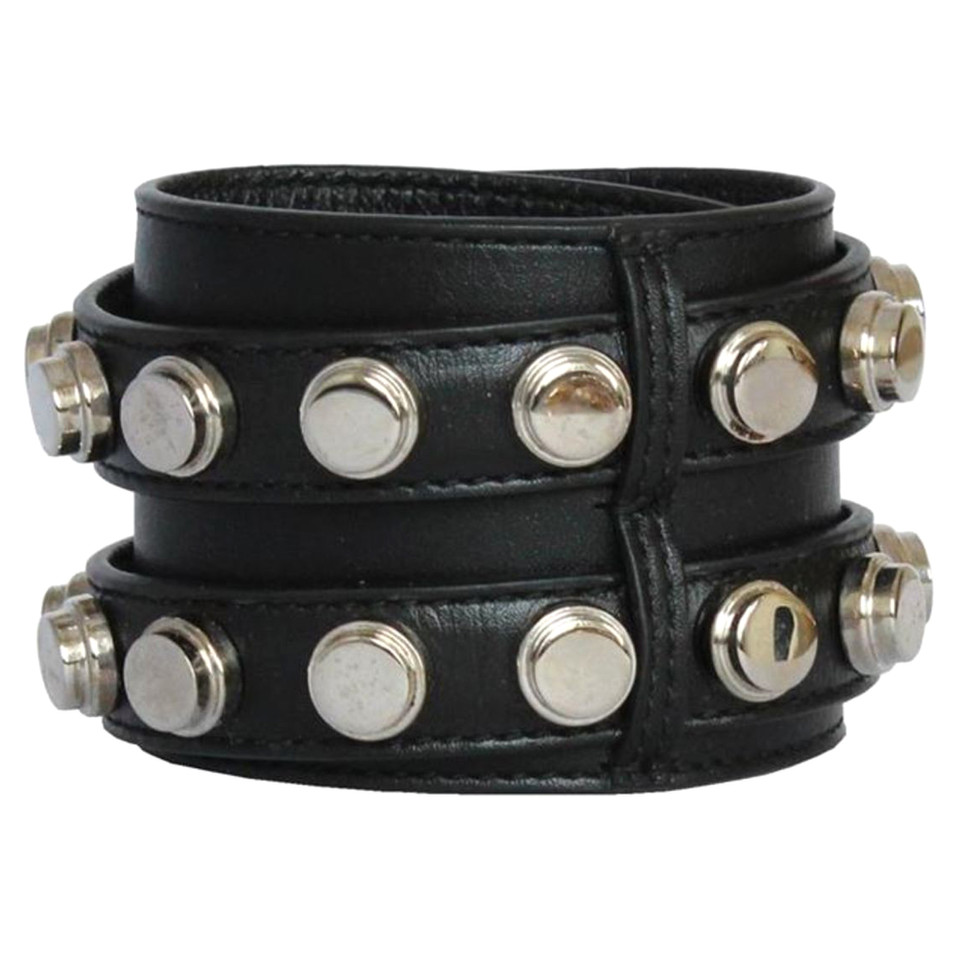 Saint Laurent Armreif/Armband aus Leder in Schwarz