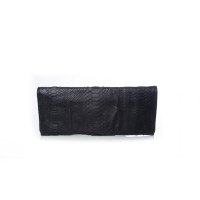 Maison Du Posh Clutch Bag Leather in Black