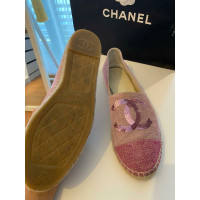 Chanel Sandales en Lin en Rose/pink