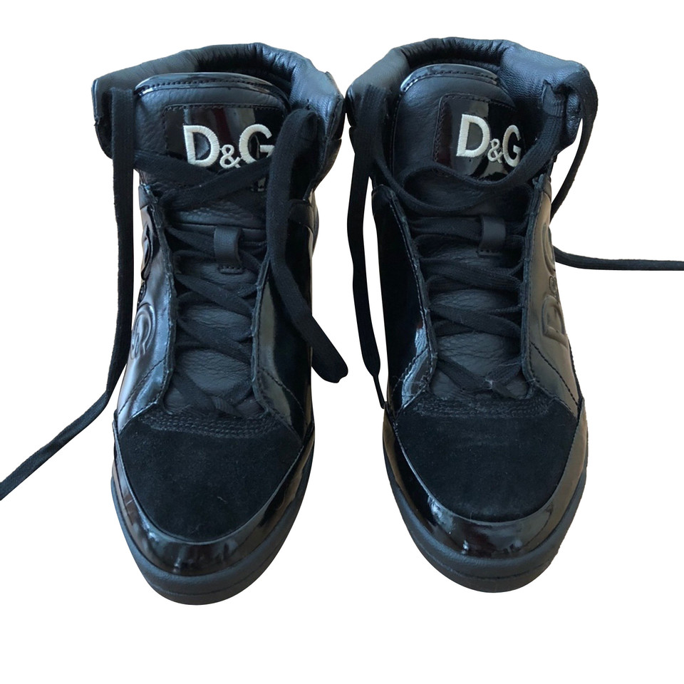 D&G Sneakers Leer in Zwart