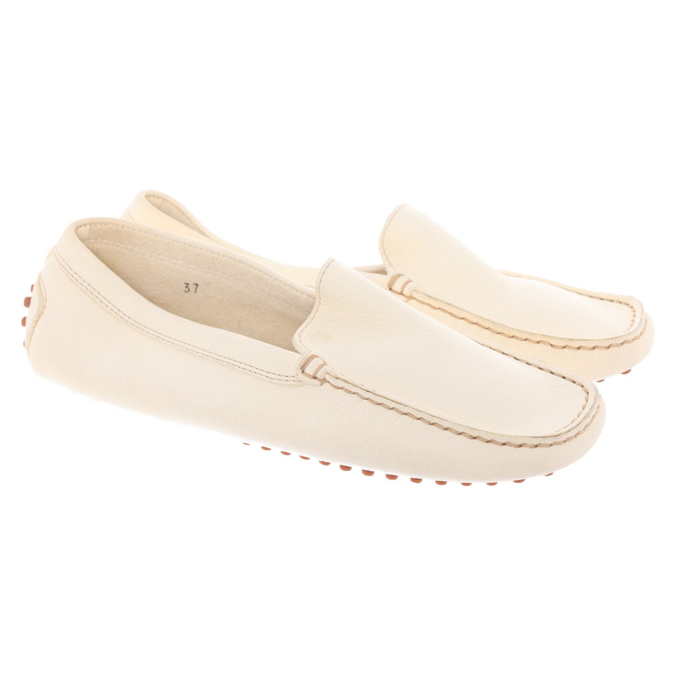 Tod's Slipper/Ballerinas aus Leder in Creme